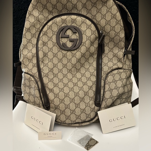 Gucci Interlocking G Backpack GG Coated Canvas Medium - Picture 14 of 16
